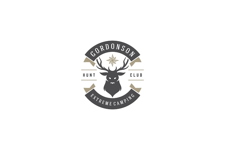 PSD logo del club di caccia e campeggio estremo