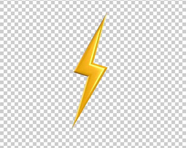Logo del fulmine icona dell'energia d'oro tempesta di tuoni 3D