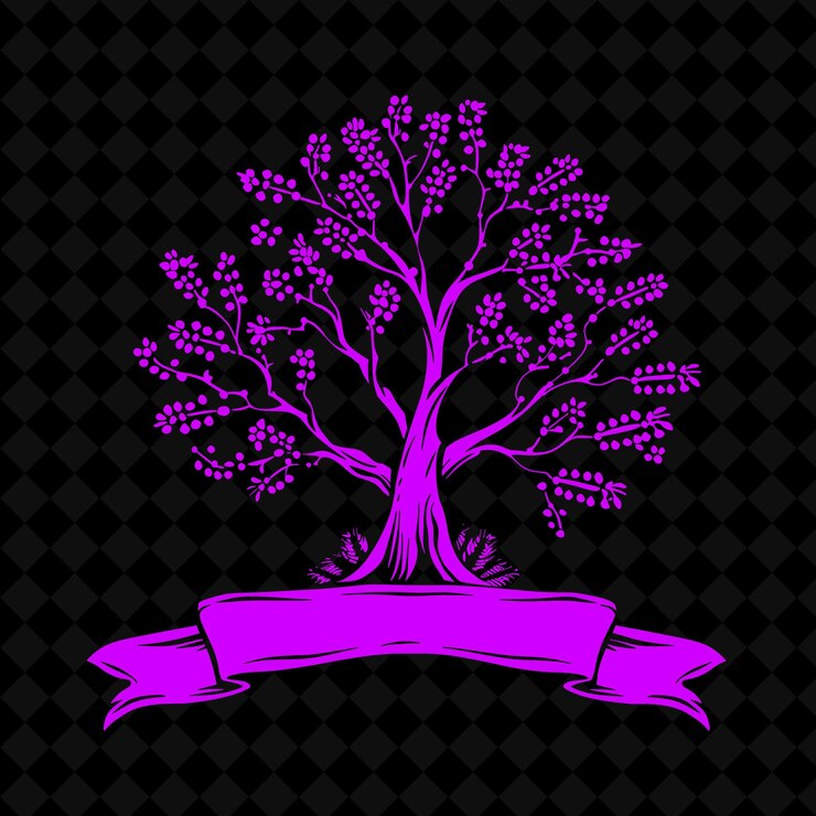 PSD logo dell'albero di ginepro vintage con bacche decorative e banner disegni vettoriali creativi di piante