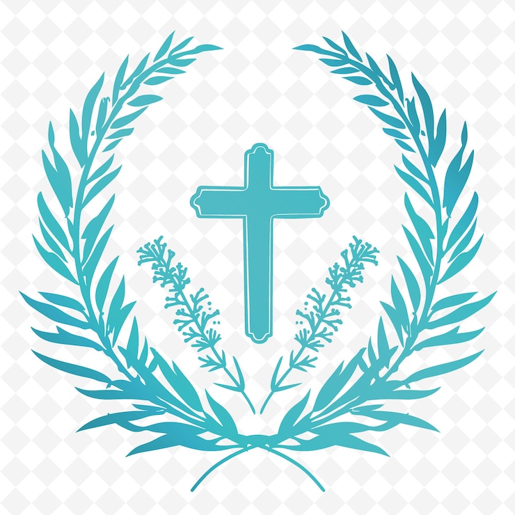 PSD logo dell'emblema di dill weed con ghirlanda decorativa e croce su we nature herb vector design collections
