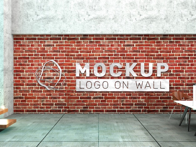 Logo dell'ufficio nel mockup della parete