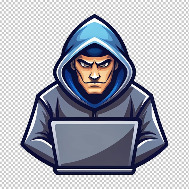 logo della mascotte su sfondo trasparente hacker