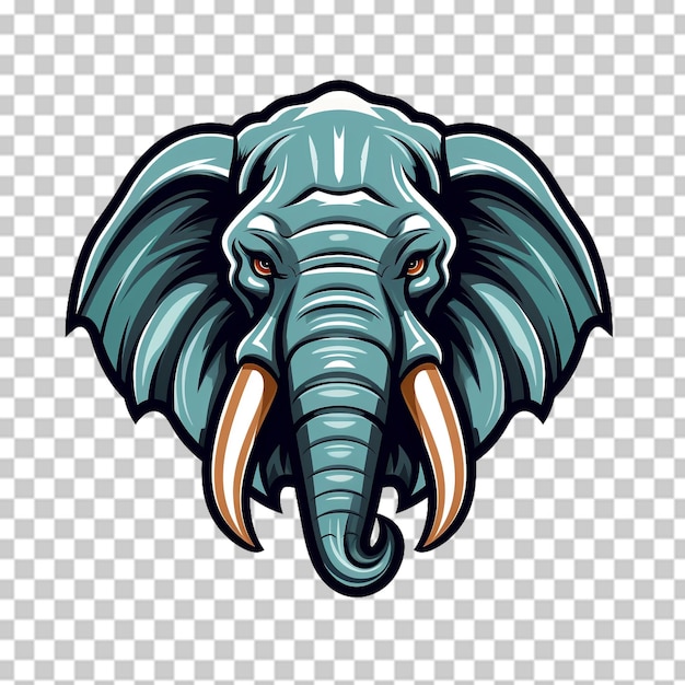 PSD logo des asiatischen elefanten-maskottchens auf durchsichtigem hintergrund
