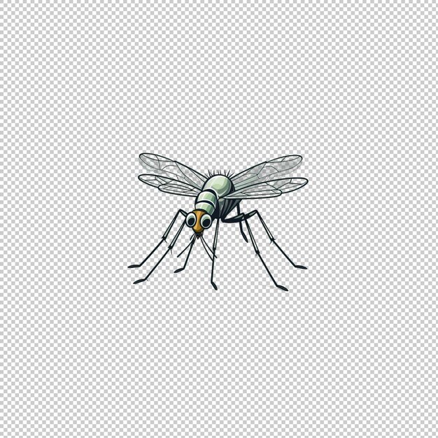 PSD logo de dessin animé mosquito isolé isolé d'arrière-plan