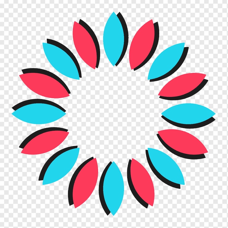 PSD logo di fiore astratto per l'elemento tiktok dei social media