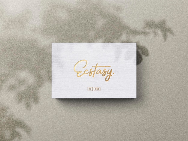 Logo di lusso Mockup su biglietto da visita con sovrapposizione di ombre