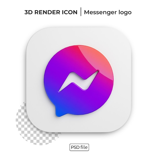 Logo di rendering 3d di Messenger