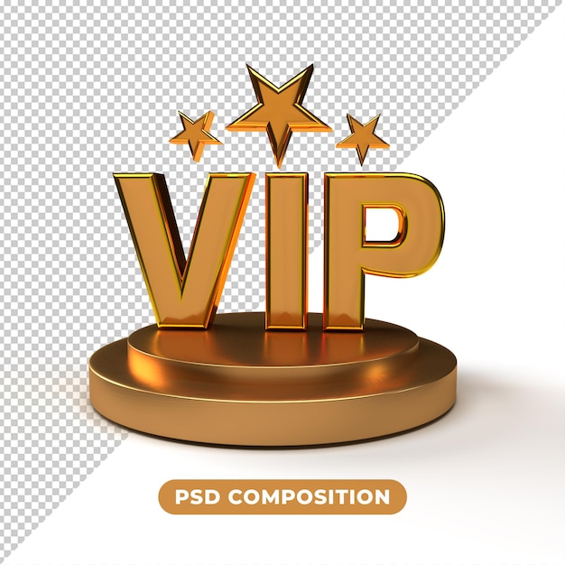 Logo di rendering 3d oro VIP