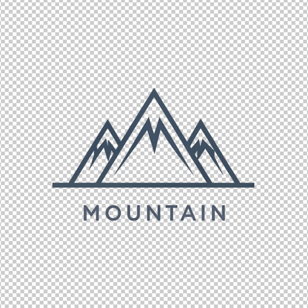 logo di viaggio minimalista sulle montagne su sfondo trasparente