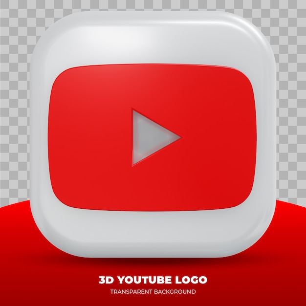 Logo di Youtube isolato nel rendering 3D