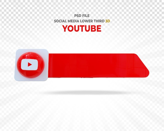 Logo do youtube, terço inferior 3d render