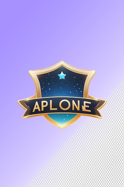 un logo doré et bleu avec une étoile dessus