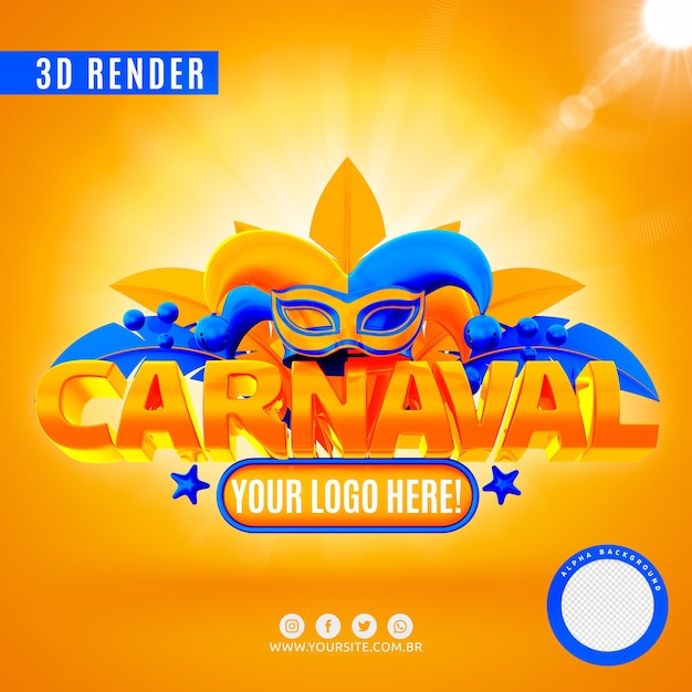 Logo Du Carnaval Pour Les Entreprises En Rendu 3d Premium Psd