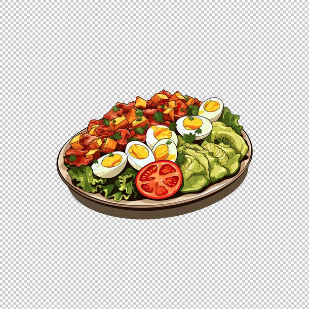 PSD le logo du dessin animé cobb salad est un fond isolé.