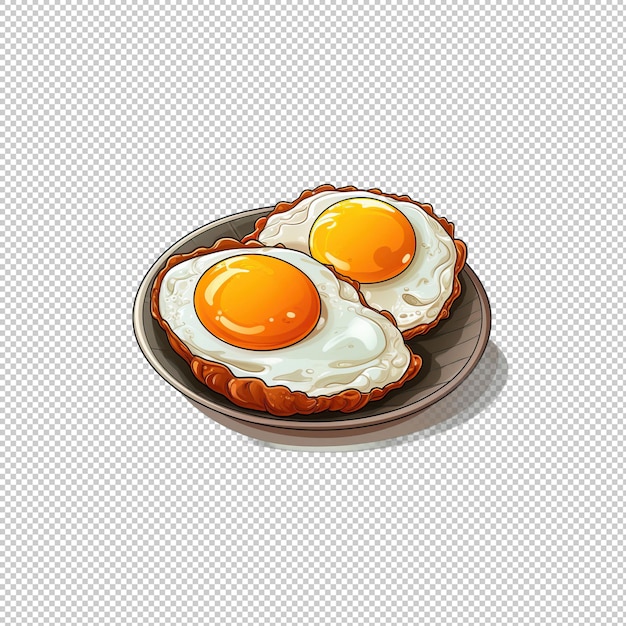 PSD le logo du dessin animé fried eggs est un fond isolé.