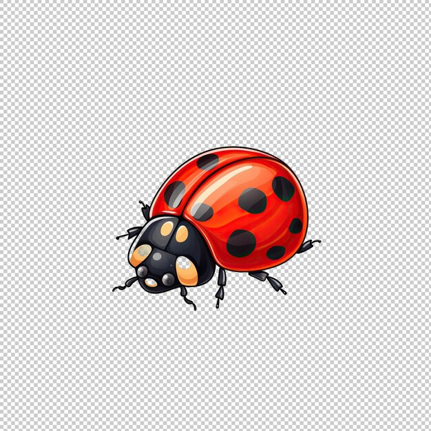 PSD le logo du dessin animé ladybug isolé à l'arrière-plan