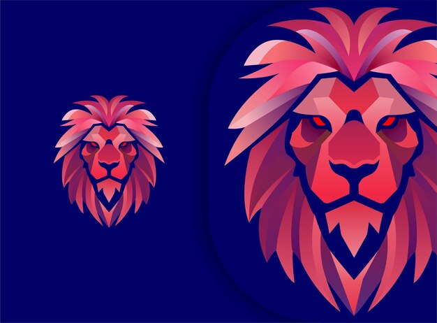 PSD le logo du lion plein de couleurs dégradées