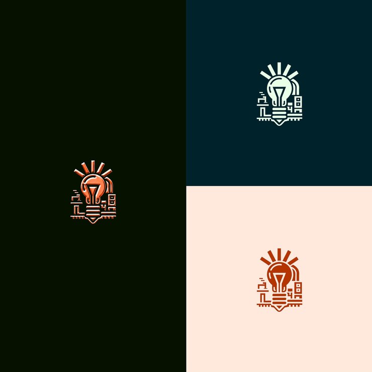 PSD logo du prix de l'innovation dans la fabrication avec une usine et un lig designs vectoriels créatifs et uniques