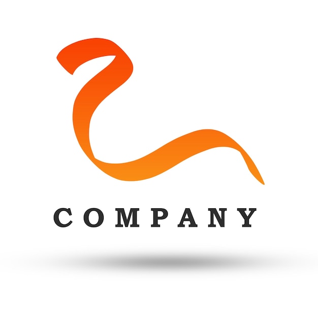 Logo du ruban orange abstrait