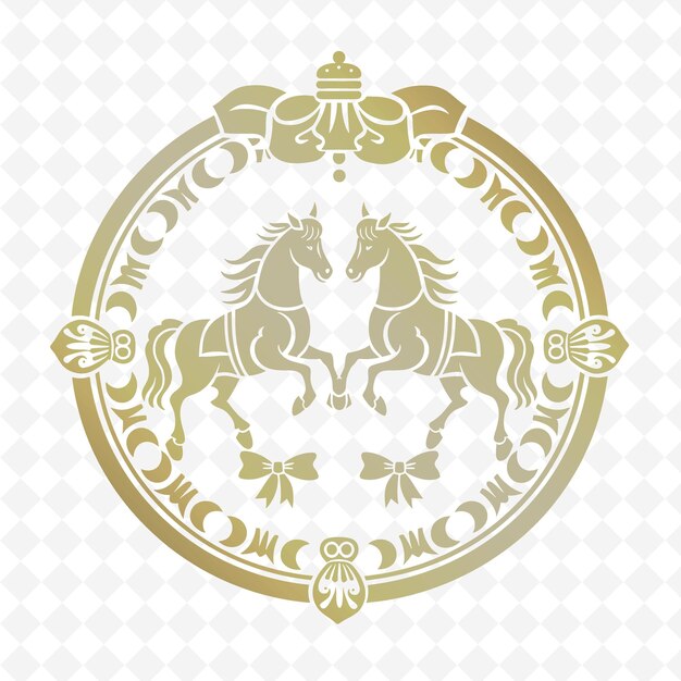 PSD logo du sceau khagan mongol avec des chevaux et des arcs pour des conceptions vectorielles tribales créatives décoratives