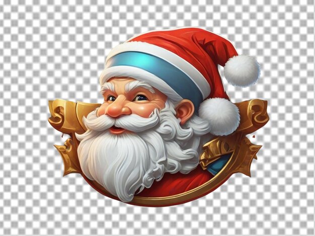 PSD le logo du visage du père noël sur fond transparent