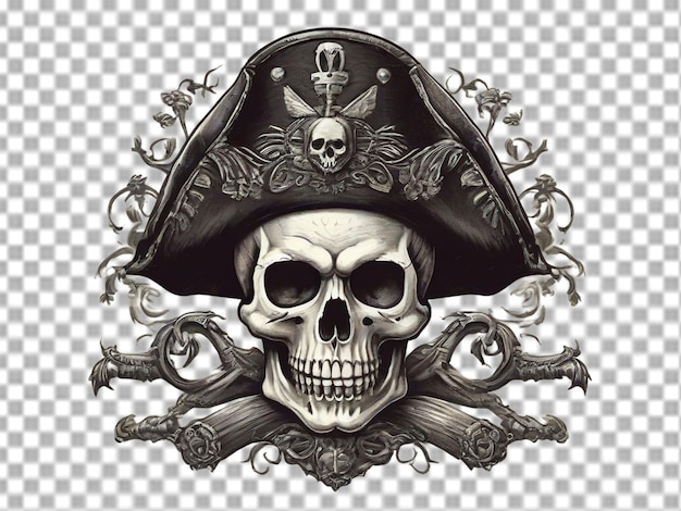 PSD le logo du visage des pirates sur un fond transparent