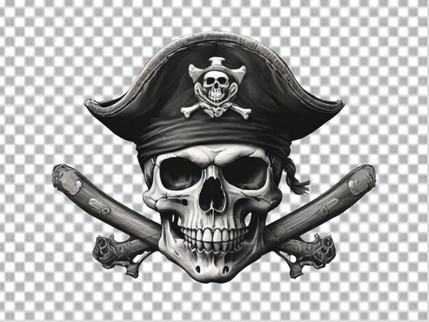 PSD le logo du visage des pirates sur un fond transparent