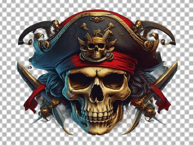 PSD le logo du visage des pirates sur un fond transparent