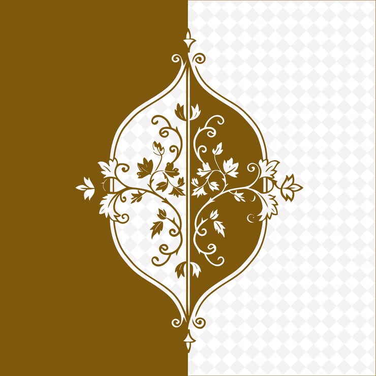PSD logo élégant de crête de lierre anglaise avec des rouleaux décoratifs et des conceptions créatives de vecteurs végétaux