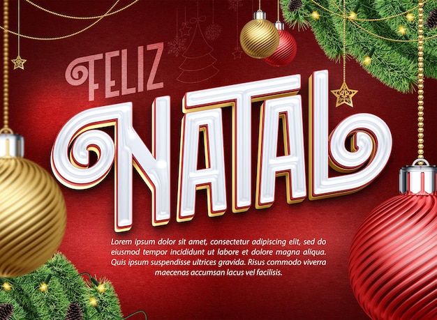 Logo enchanté de Noël 3D pour le Brésil