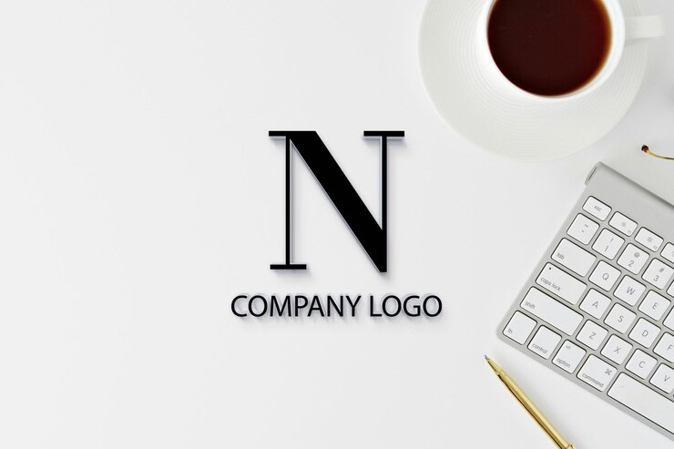PSD un logo de l'entreprise dans une boîte blanche.