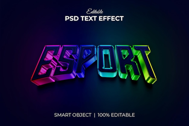 PSD logo de l'équipe de jeu esport 3d maquette d'effet de texte modifiable psd premium