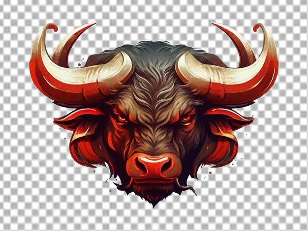 PSD le logo de la face du taureau sur un fond transparent