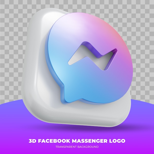 Logo Facebook Massenger Isolé Dans Le Rendu 3d