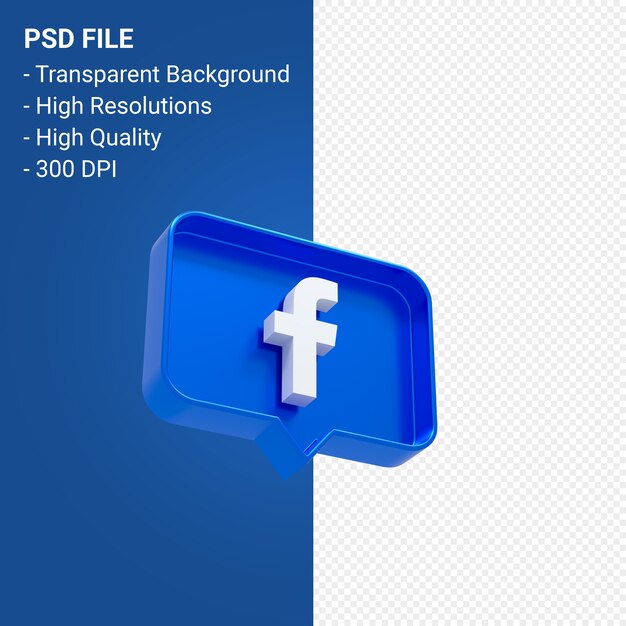 Logo Facebook Sur Notifier Le Rendu 3d Isolé