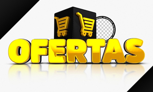 PSD un logo para fertilis con un carrito de compras en letras amarillas