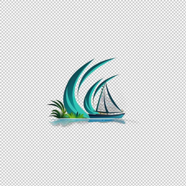 PSD logo flat sea breeze isolierte hintergrundinsel