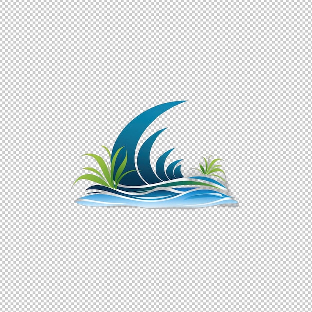 PSD logo flat sea breeze isolierte hintergrundinsel