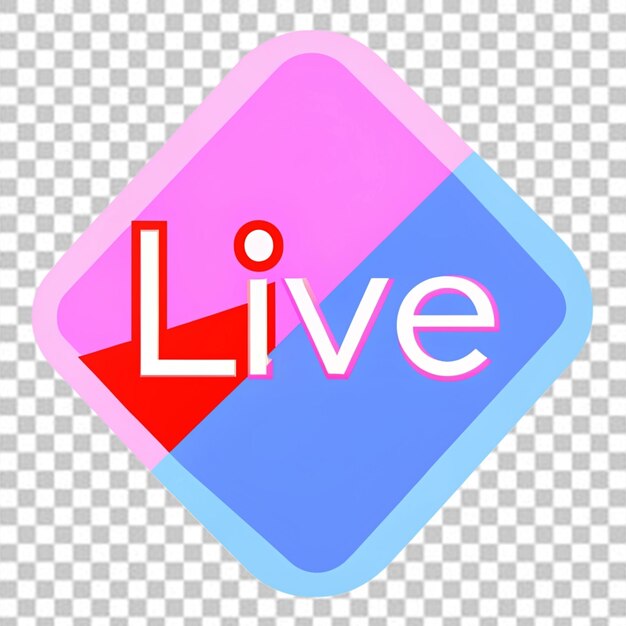 PSD logo für den live-knopf, isoliert auf durchsichtigem hintergrund