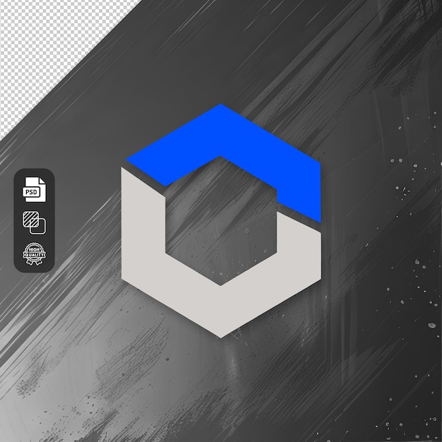 Logo geometrico blu e grigio PNG sfondo trasparente