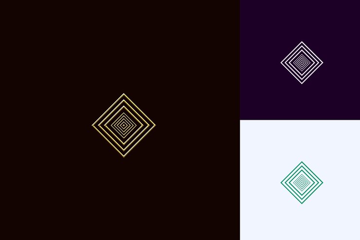 PSD logo géométrique avec texte 20e emblème logo avec un cadre carré vector collections de conception abstraite