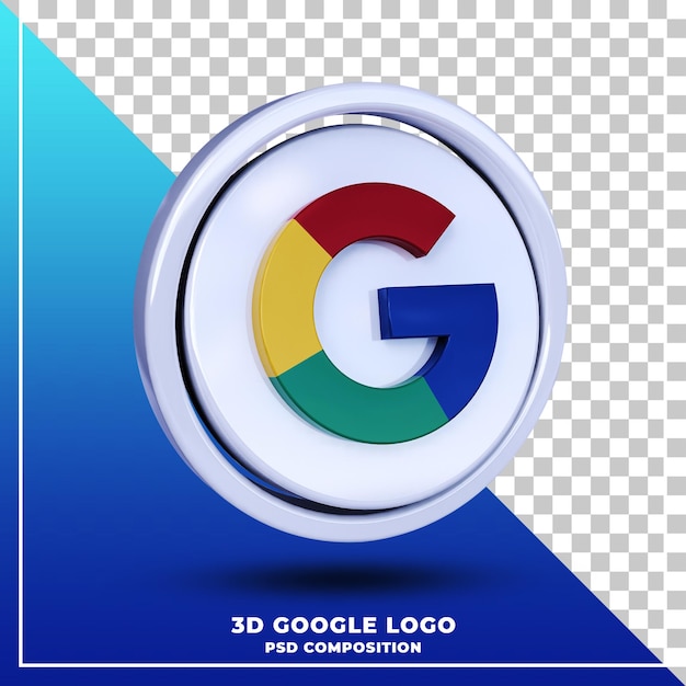 Logo google lucido isolato rendering 3d design