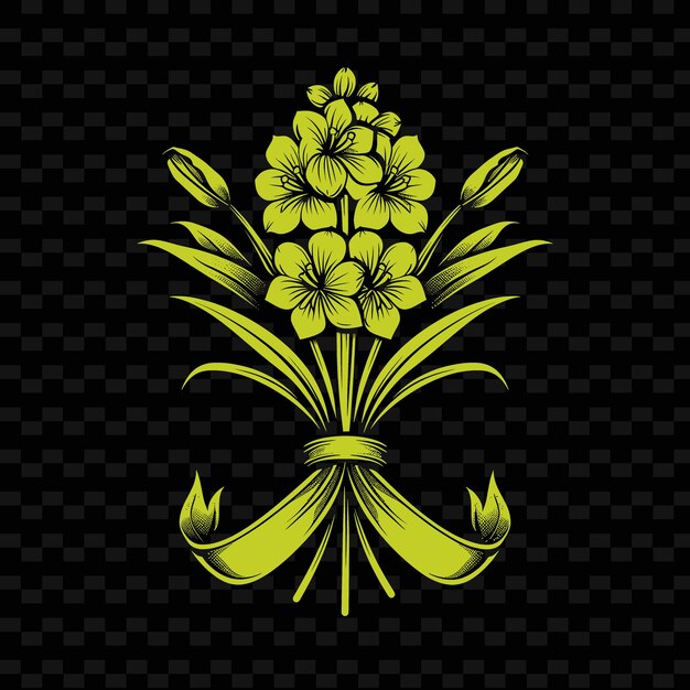 PSD le logo gracieux de l'emblème de la hyacinthe avec le design vectoriel créatif de la collection nature