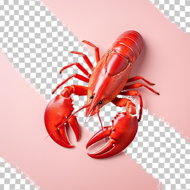 PSD logo de homard rouge avec des coquillages sur un fond transparent propre