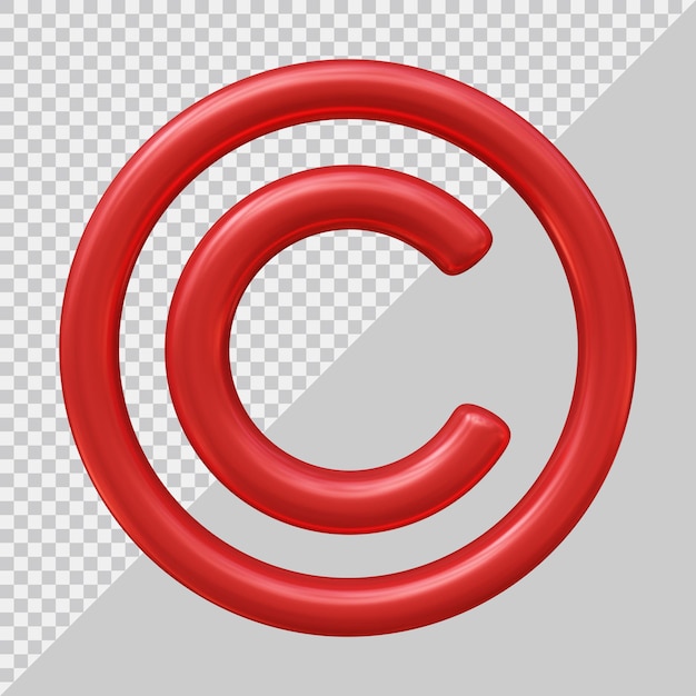 Logo d'icône de droit d'auteur avec un style moderne 3d