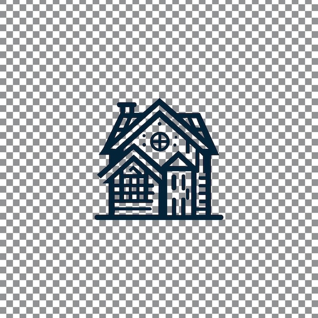 Logo Immobilienhaus-Logo und Gebäudelogo Konstruktionsabstract für Logo Transparenter Hintergrund