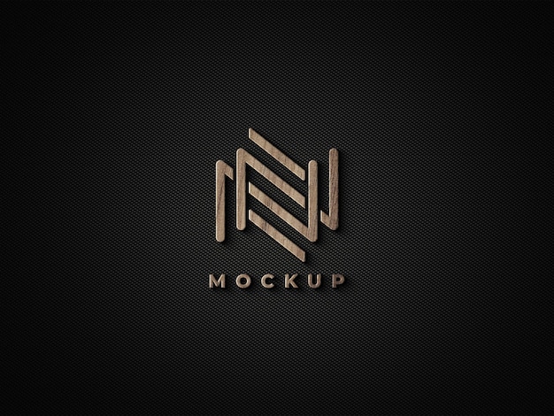 Logo in legno 3D Mockup Design