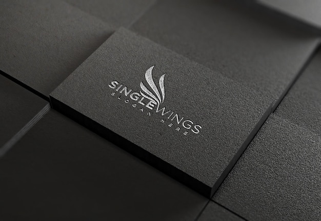 Logo inciso su carta mockup design