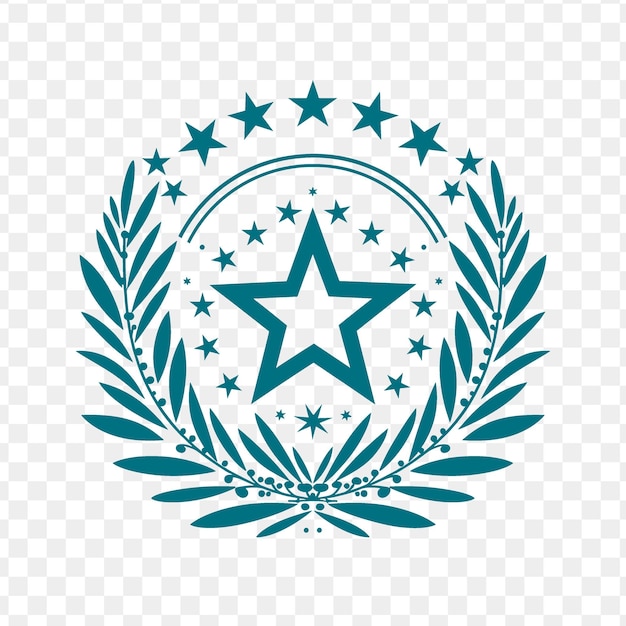 Logo De L'insigne Majestic Aster Avec Des étoiles Décoratives Et Une Couronne Design Vectoriel Psd Créatif Tattoo Cnc