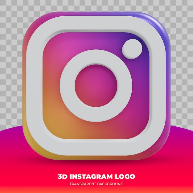 Logo Instagram isolé dans le rendu 3D